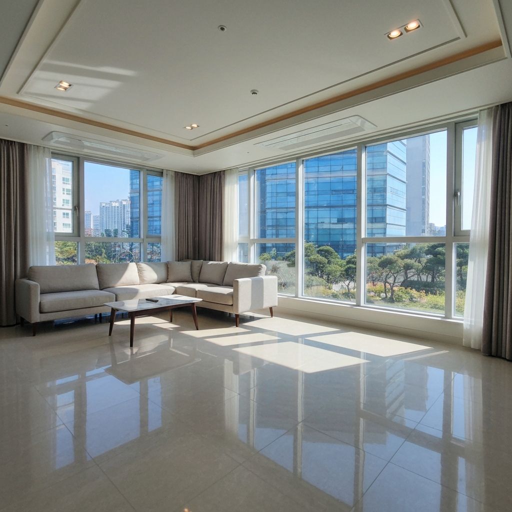 청소 완료 후 깨끗한 아파트 모습