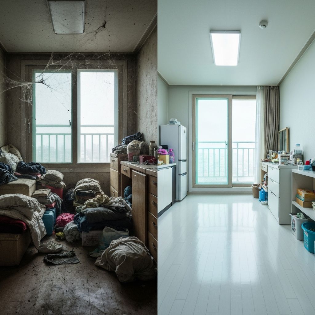 청소 전후 비교 사진